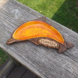 Treasure Craft Made in the USA Dolphin shaped trinket dish Florida